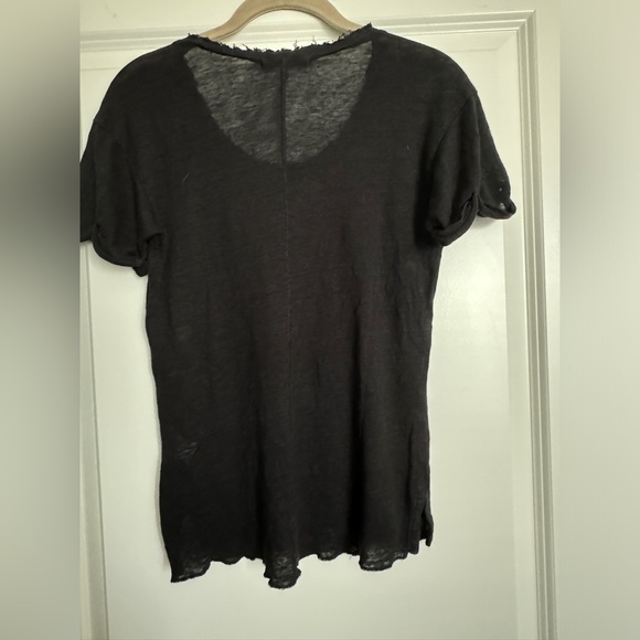 Rag and Bone Raw Edges Pocket Tee 100% Linen T-shirt Size S/M - Picture 9 of 10